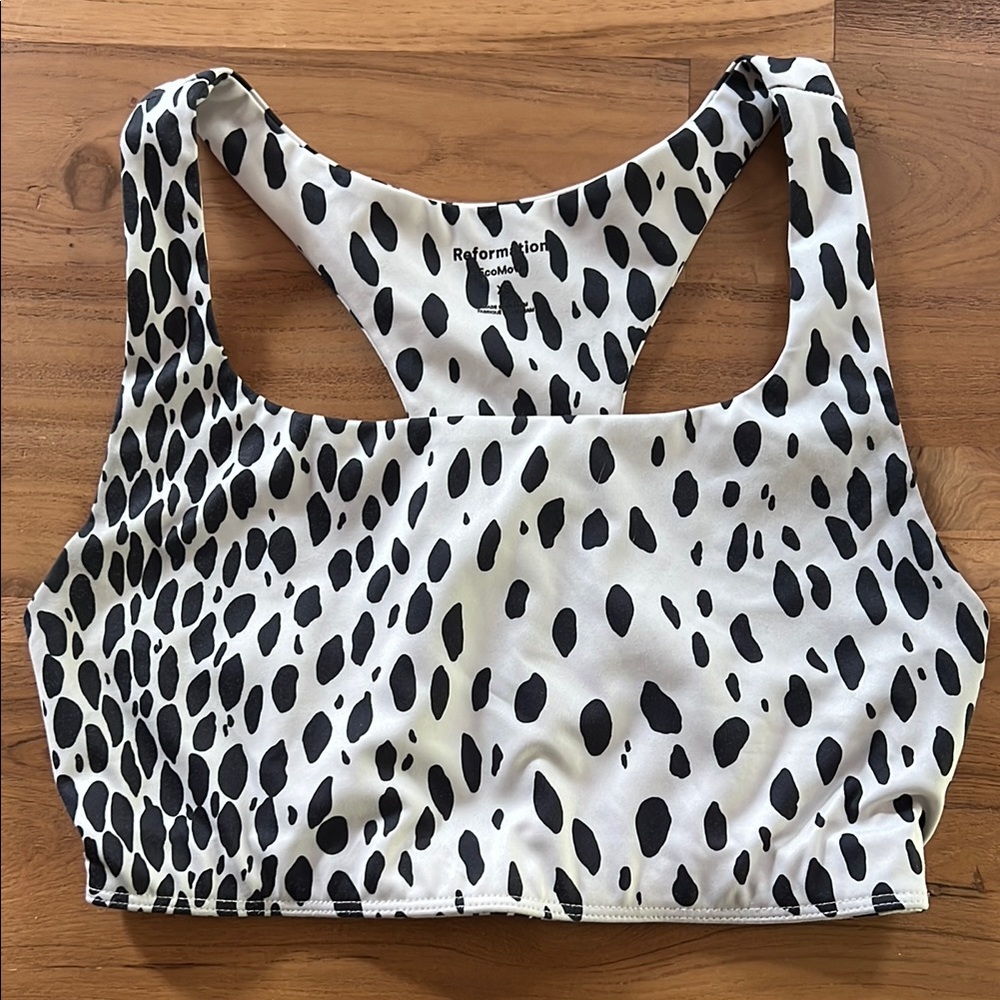 Reformation Ecomove Gwen Sports Bra Cheetah Print XS
